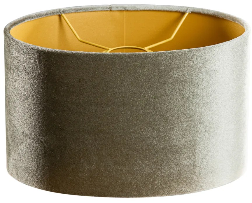 Кадифена абажура зелена със златно вътрешно покритие овална 25/16/15