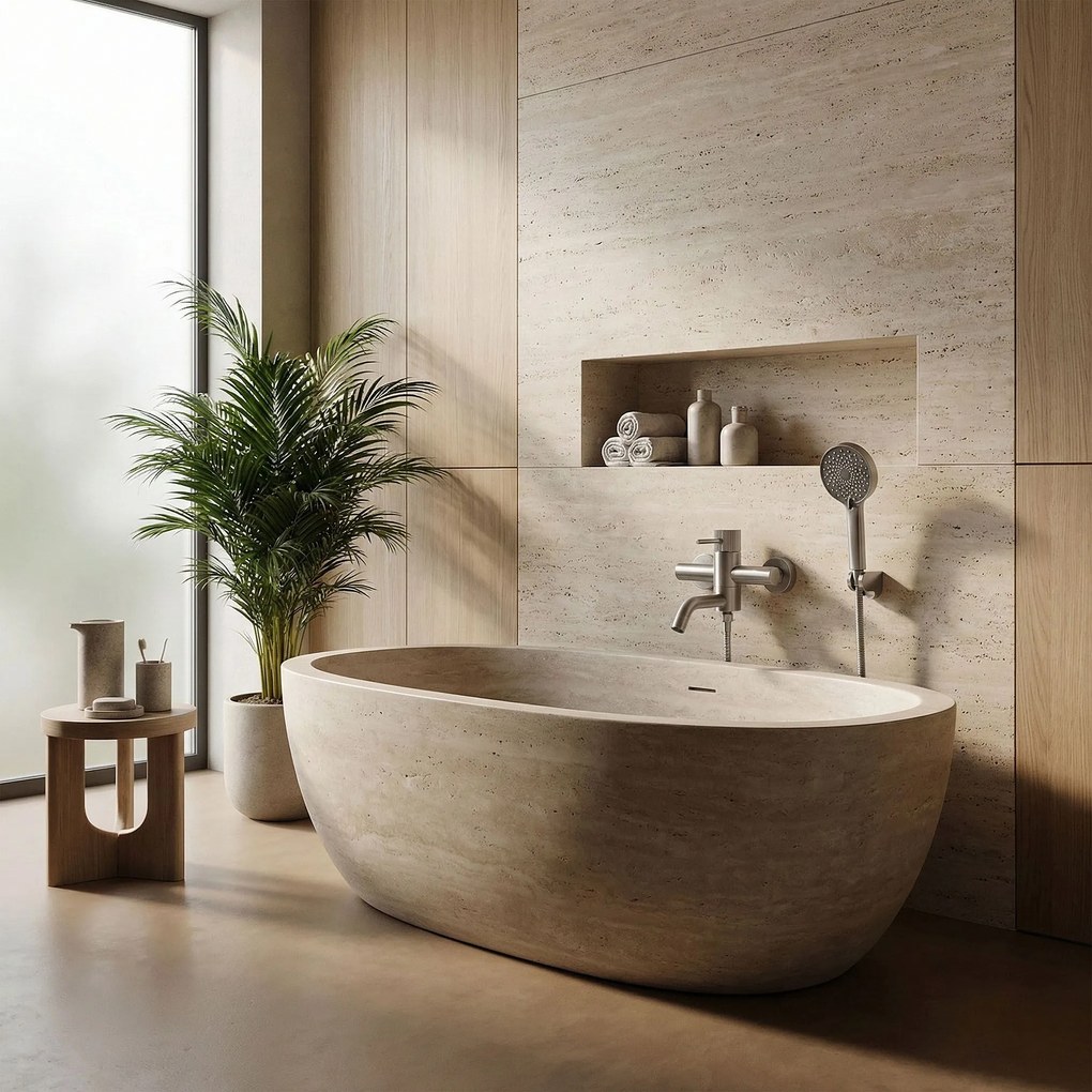 Смесител за вана Rea Lungo Stripe Brush Nickel