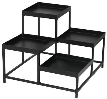 Метален щанд за блок маса за 4 плата Черен Мат - (SG-79953)