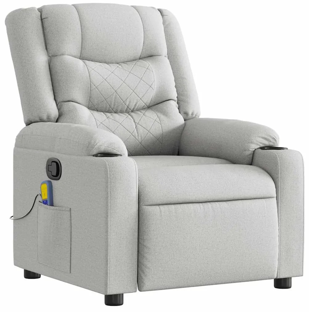 4019935 vidaXL Масажен стол за лежанка Cloud Grey Fabric