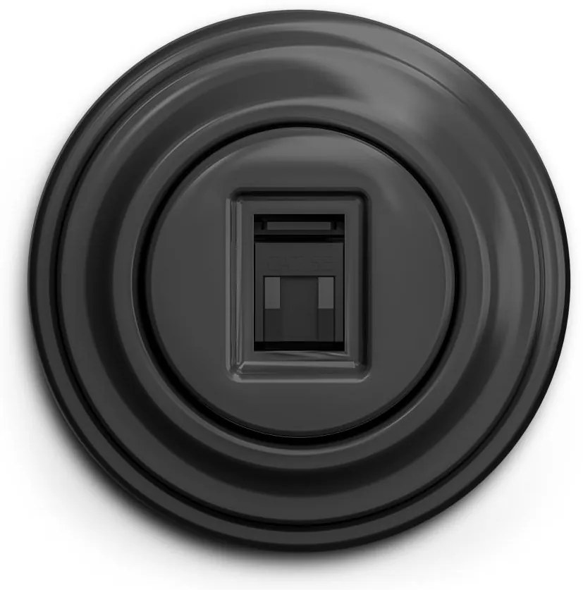 Kliklap - Ретро розетка за данни с рамка в цвят антрацит