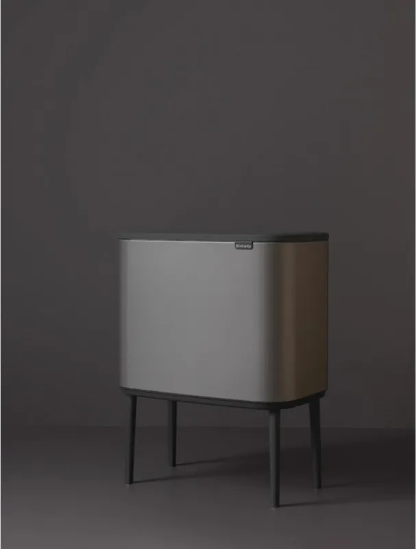 Кош за боклук Brabantia Bo Touch 651105, 36 л, Плавно и безшумно отваряне, Голям отвор, Сив
