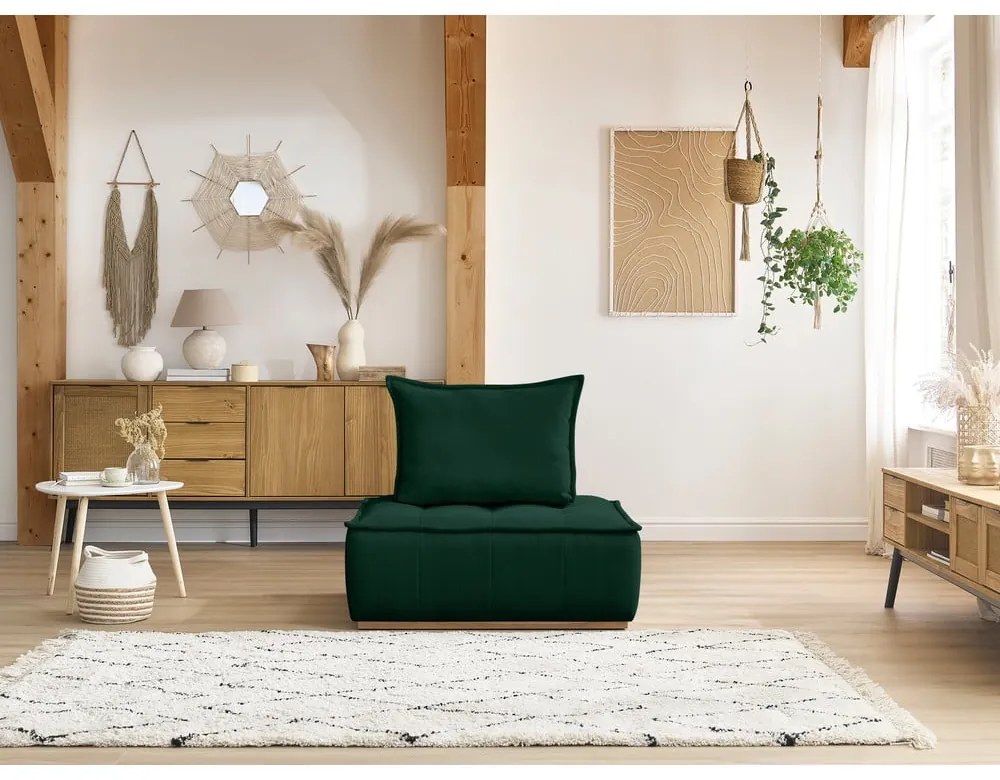 Тъмнозелено шенилово кресло Elisa – Bobochic Paris