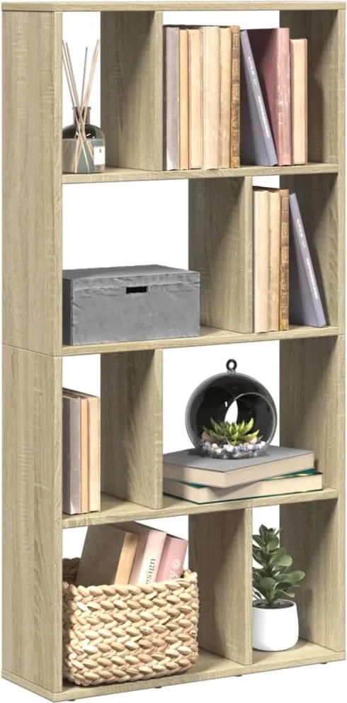 858149 vidaXL Библиотека, сонома дъб, 60x20x120,5 см, инженерно дърво