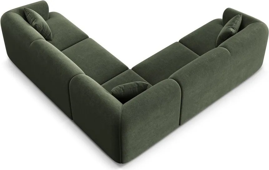 Зелен кадифен ъглов диван Campi – Cosmopolitan Design