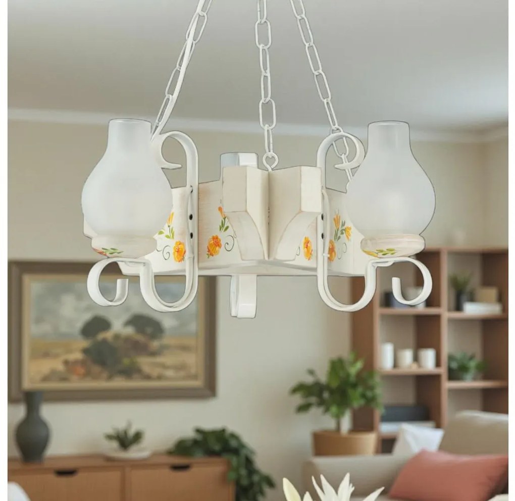 Brilagi - Полилей с верига QUEEN 3xE14/40W/230V бук/кремава