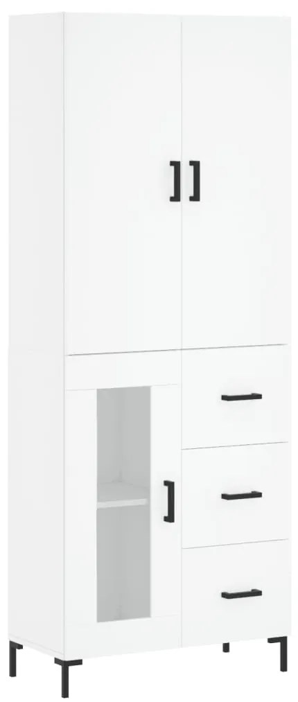 3195955 vidaXL Висок шкаф, бял, 69,5x34x180 см, инженерно дърво