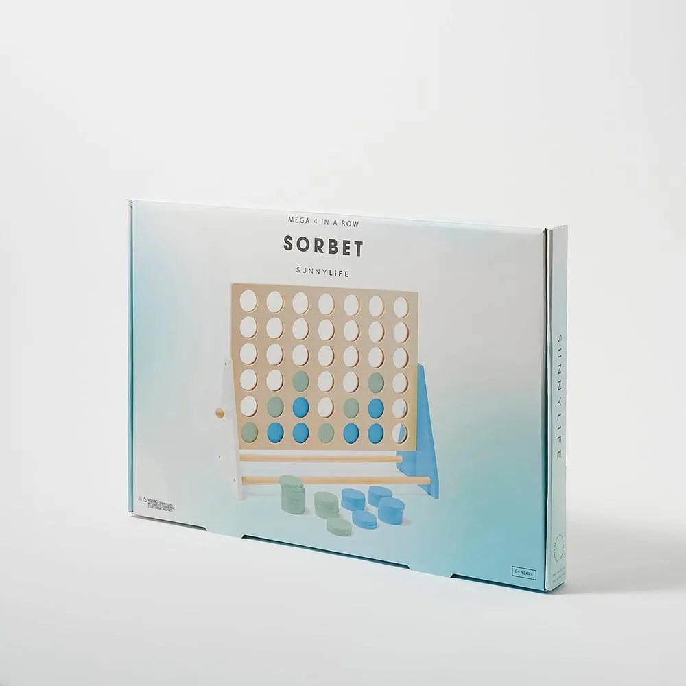 Настолна игра от масивна борова дървесина Четири в редица - Sunnylife