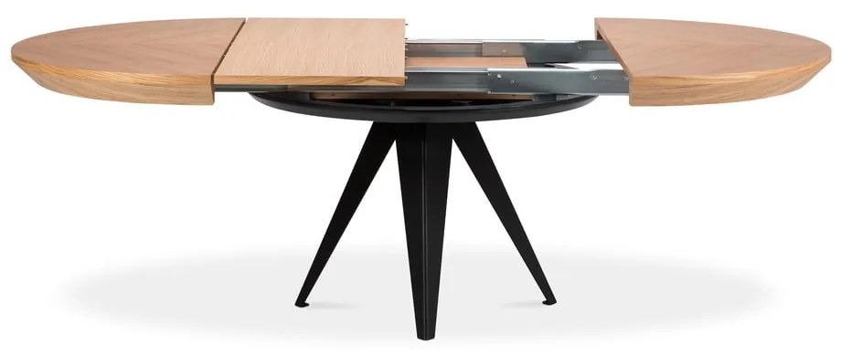 Кръгла сгъваема трапезна маса с допълнителна плоча с дъбов плот ø 120 cm Magnus – Windsor &amp; Co Sofas