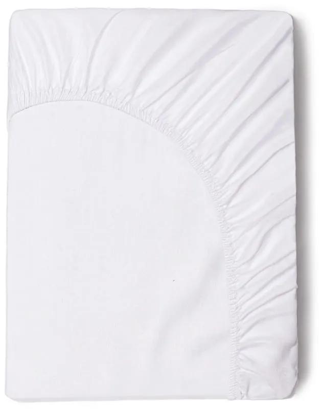Бял чаршаф от еластичен памучен сатен , 90 x 200 cm - HIP