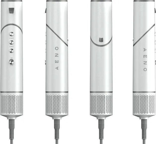 Уред за сушене и стилизиране на коса AENO HS1 AHS0001, 1200W, 4 скорости, 4 нива, 7 приставки, Йонизиране, Бял