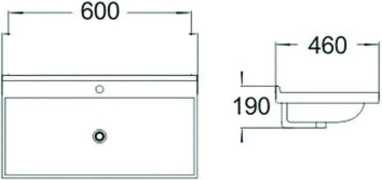 Mexen Mila мивка за вграждане в плот 60 x 46 см, бяла - 25296000