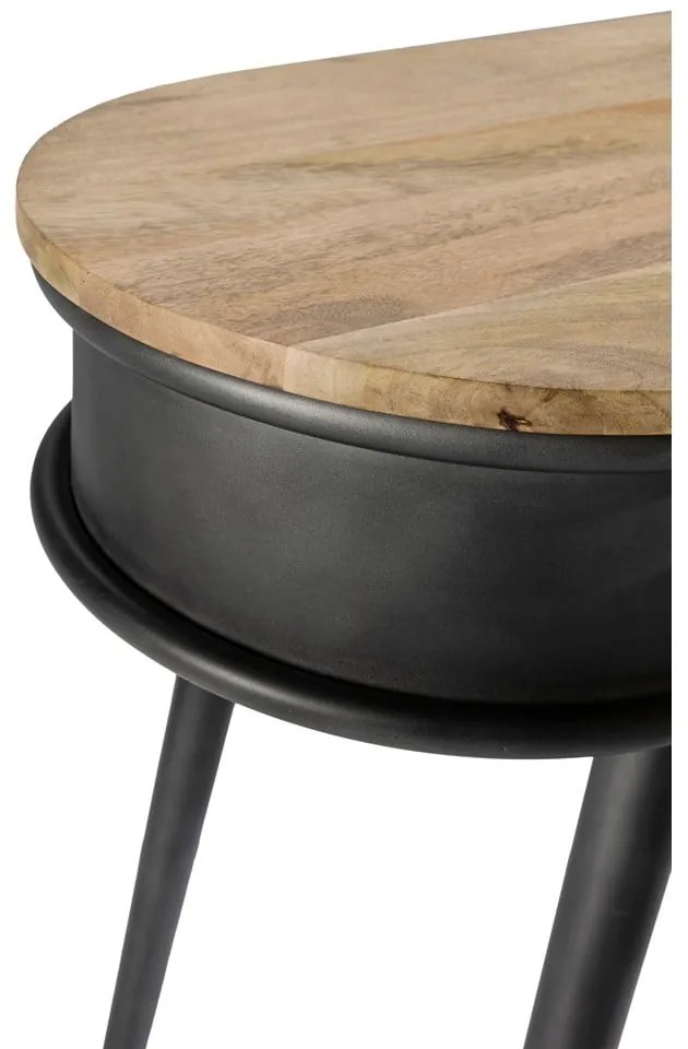 Черна/в естествен цвят конзолна маса 38x90 cm Delhi – MOME