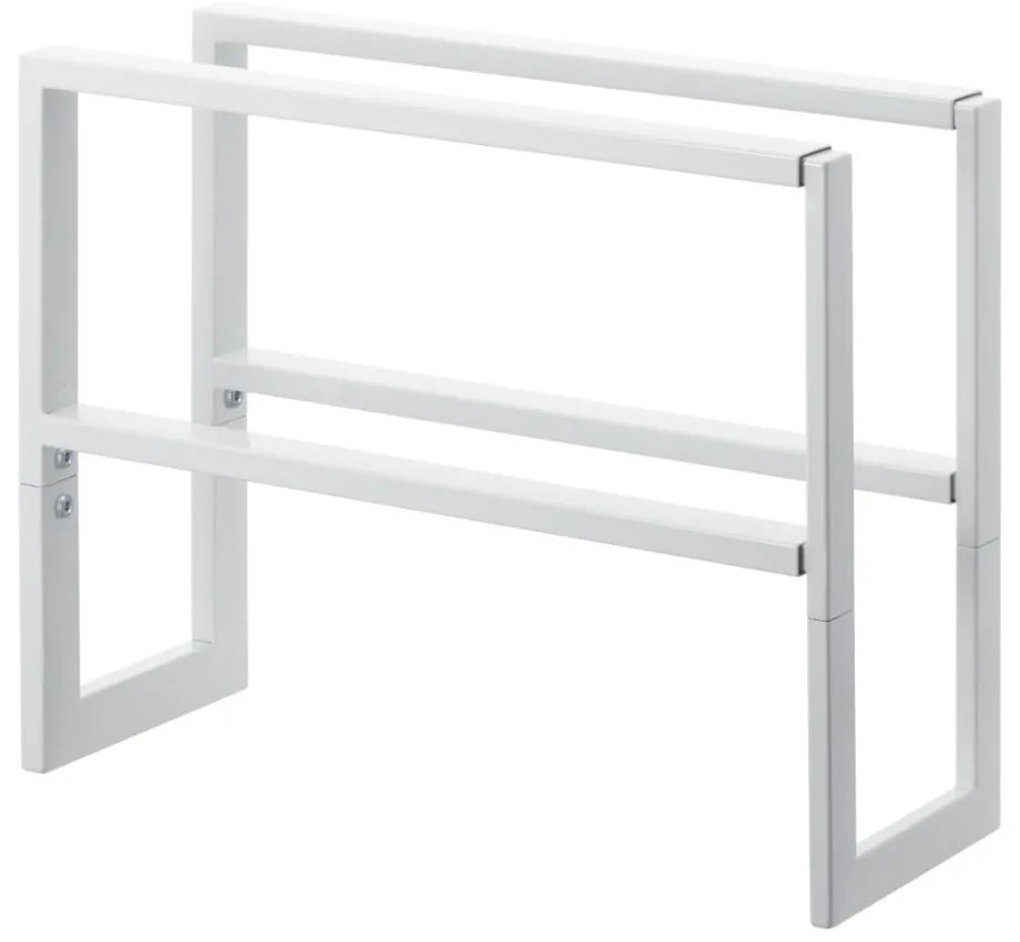 Бяла метална телескопична стойка за обувки Line - YAMAZAKI