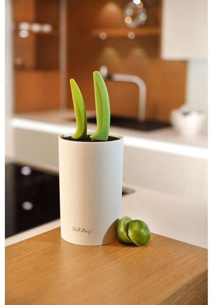 Универсален бял блок за ножове - Vialli Design