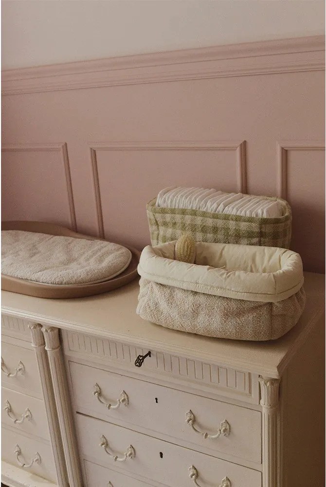 Светлорозова текстилна детска кошница за играчки 30x20x20 cm Swan Rose – Lorena Canals