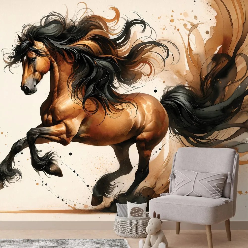 Фототапет – Див акварелен кон