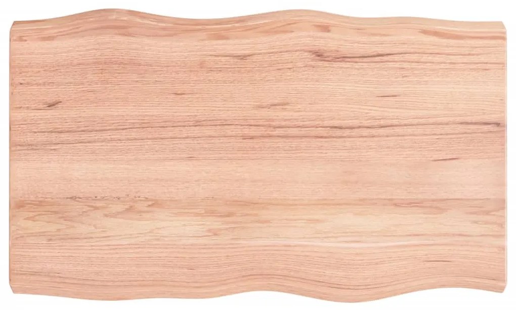 363955 vidaXL Плот за маса светлокафяв 100x60x(2-6) см обработен масивен дъб