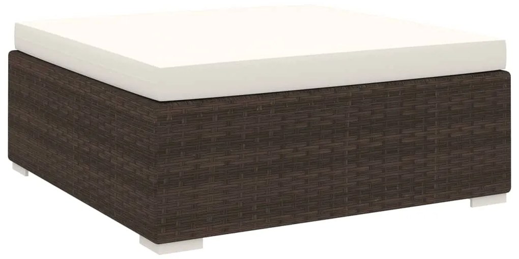 46801 vidaXL Модулна табуретка с възглавница, 1 бр, полиратан, кафява