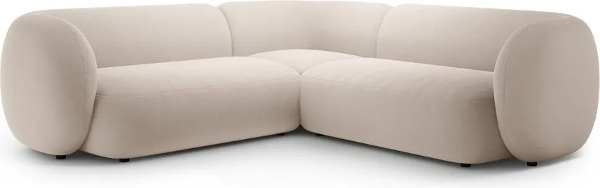Бежов кадифен ъглов диван Kate – Micadoni