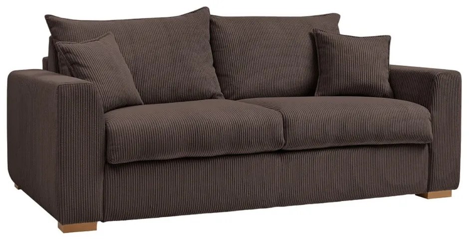 Кафяв разтегателен диван от рипсено кадифе 225 cm Augustin – Bobochic Paris