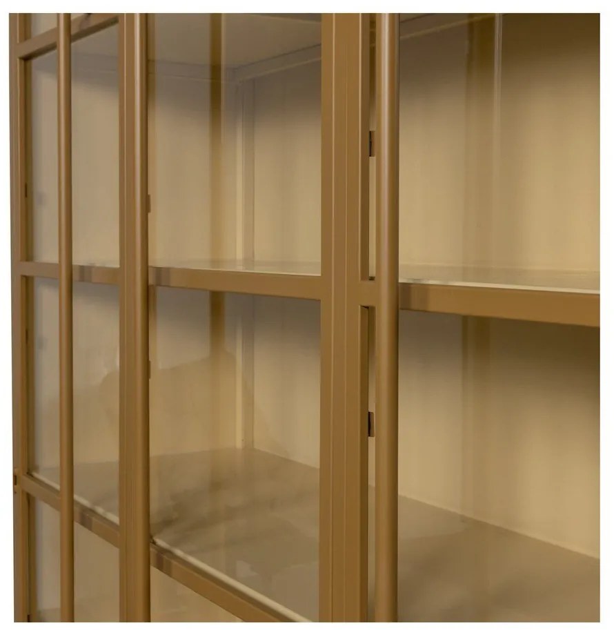 Метална витрина в цвят горчица 140x200x44 cm Exhibit – WOOOD