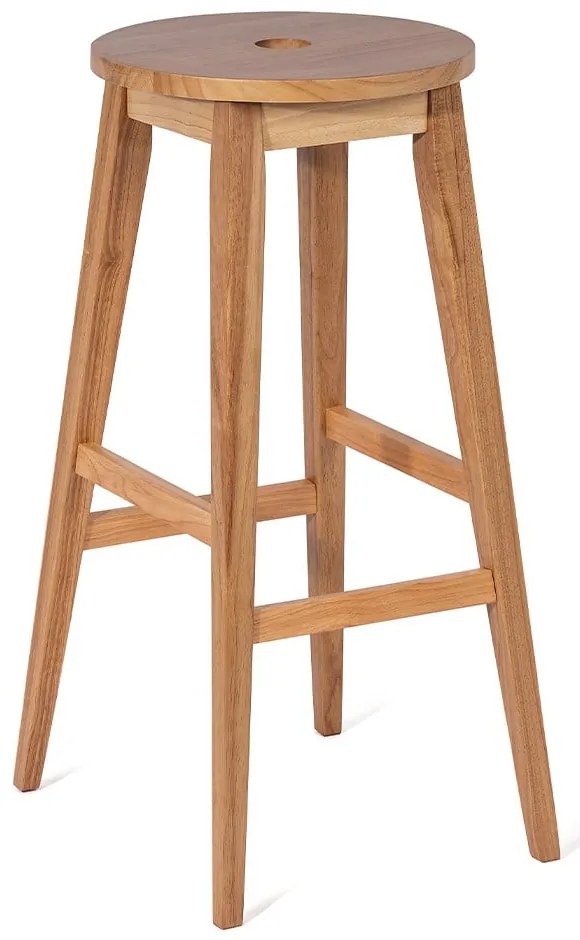 Бар стол от масивно каучуково дърво в естествен цвят (височина на седалката 75 cm) Club – Bonami Essentials