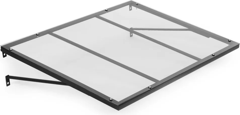 Входна поликарбонатна козирка над вратата със стоманена конструкция Ширина: 80 см | Дължина: 110 см