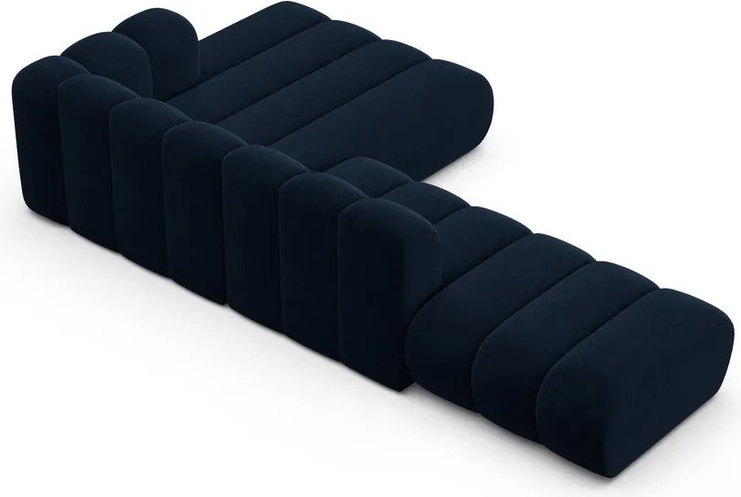 Тъмносин ъглов диван (десен ъгъл) Lupine – Micadoni Home