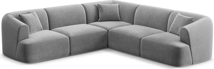 Светлосив кадифен ъглов диван Campi – Cosmopolitan Design