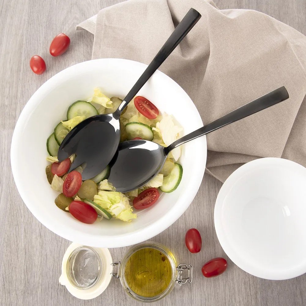 Прибори за сервиране на салата от неръждаема стомана Black – Orion