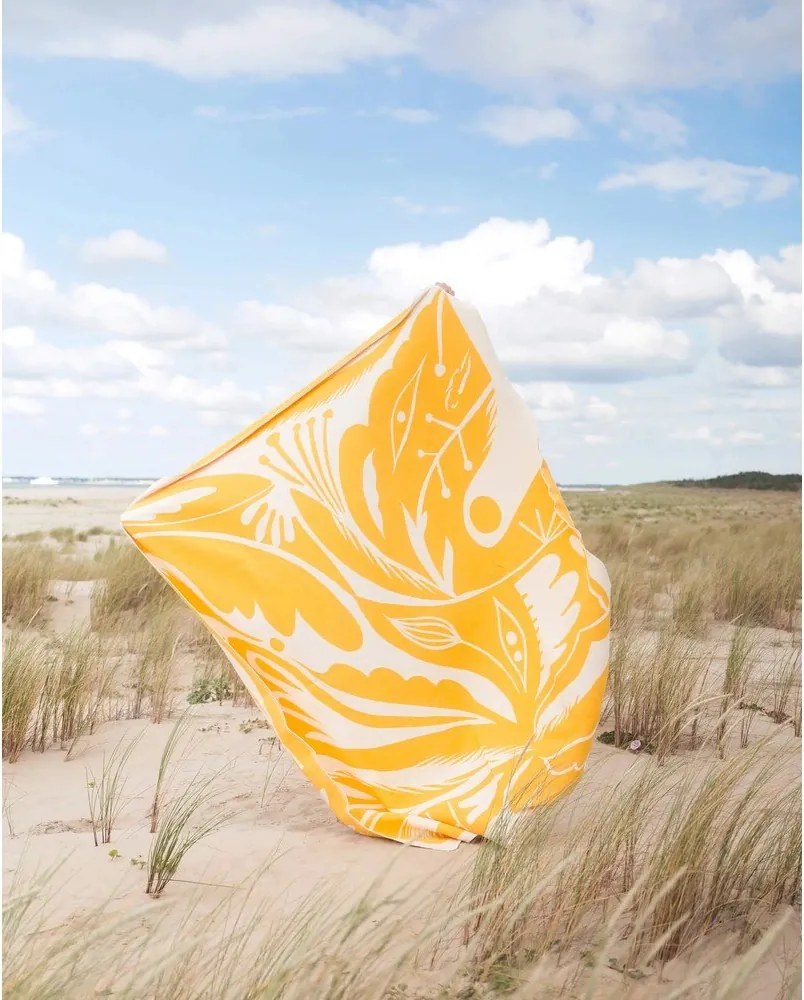 Жълто одеяло 165x200 cm Lino – noo.ma