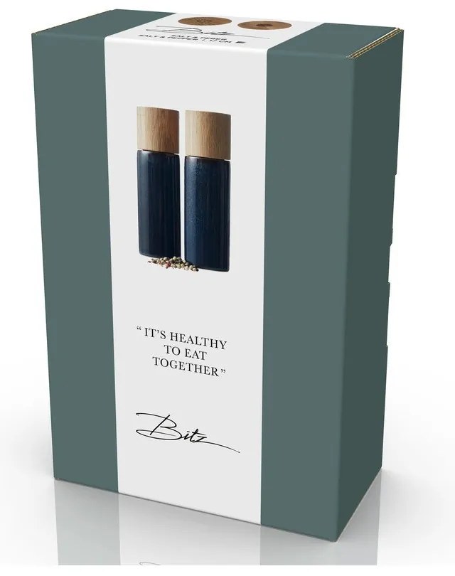 Тъмносин керамичен комплект от мелнички за сол и пипер 2 бр. Gastro Blue – Bitz