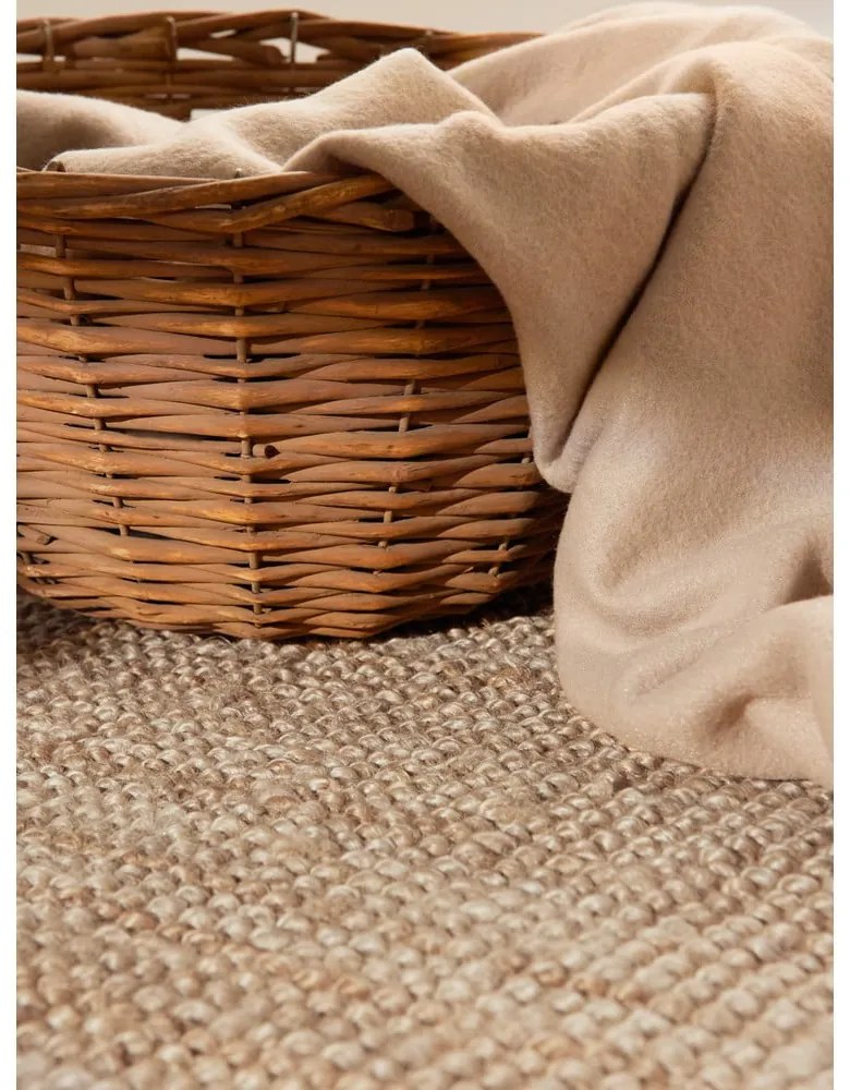 Кръгъл килим от юта в естествен цвят ø 200 cm Bouclé Jaipur – Hanse Home