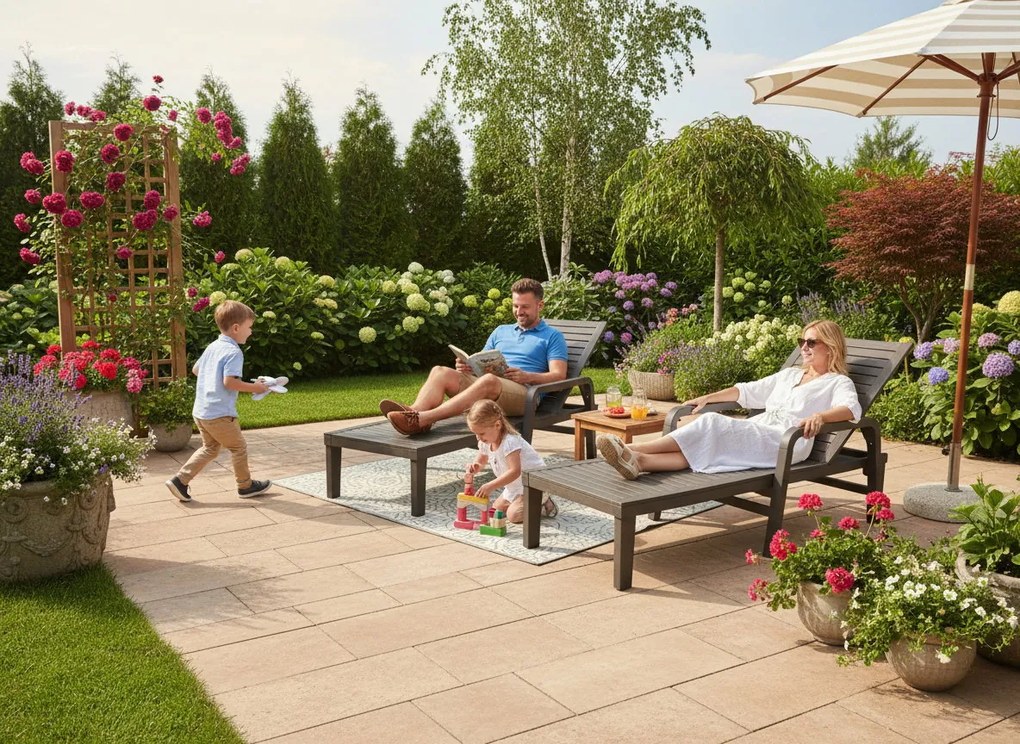 Шезлонг Concavo-тъмнокафяв