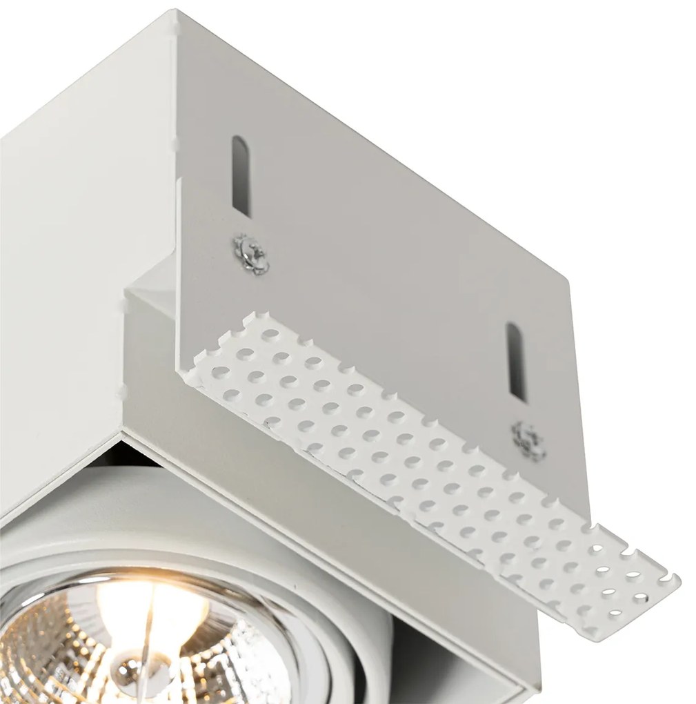 Комплект от 6 вградени спота бели GU10 AR70 без рамка - Oneon