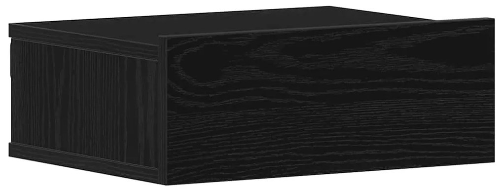 862416 vidaXL Нощно шкафче с регулируема повърхност, черен дъб, 40x32x15 см, инженерно дърво