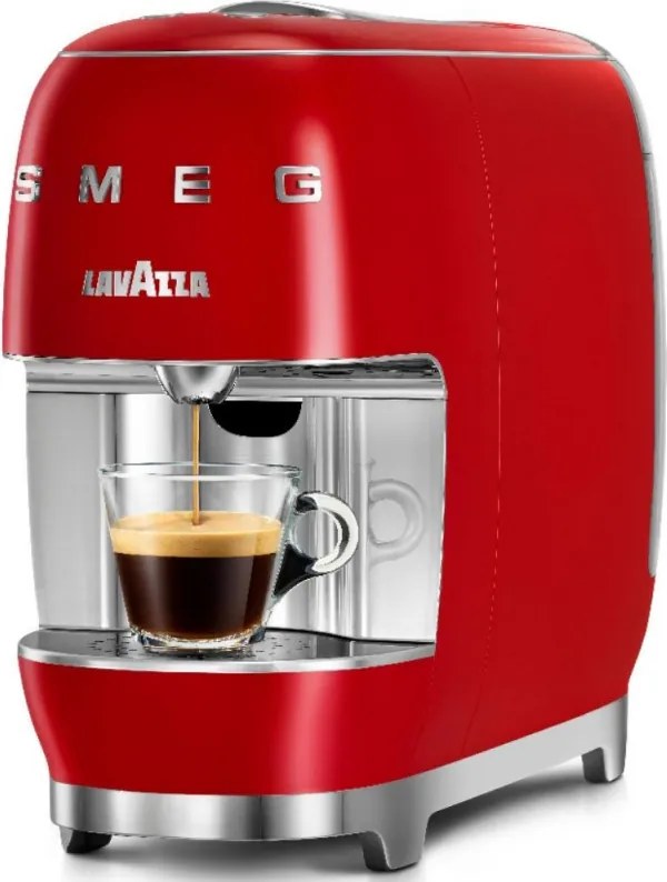 Еспресо машина за капсули SMEG Lavazza A Modo Mio LM200, 1250 W, 10 bar, 0.9 л, Бързо загряване, Червен