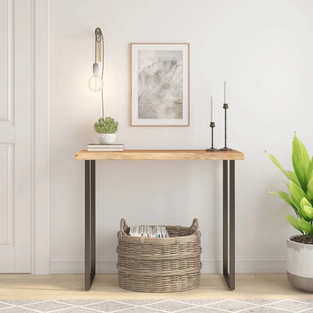 370251 vidaXL Плот за маса, 90x40x2,5 см, правоъгълен, акация масив, жив ръб