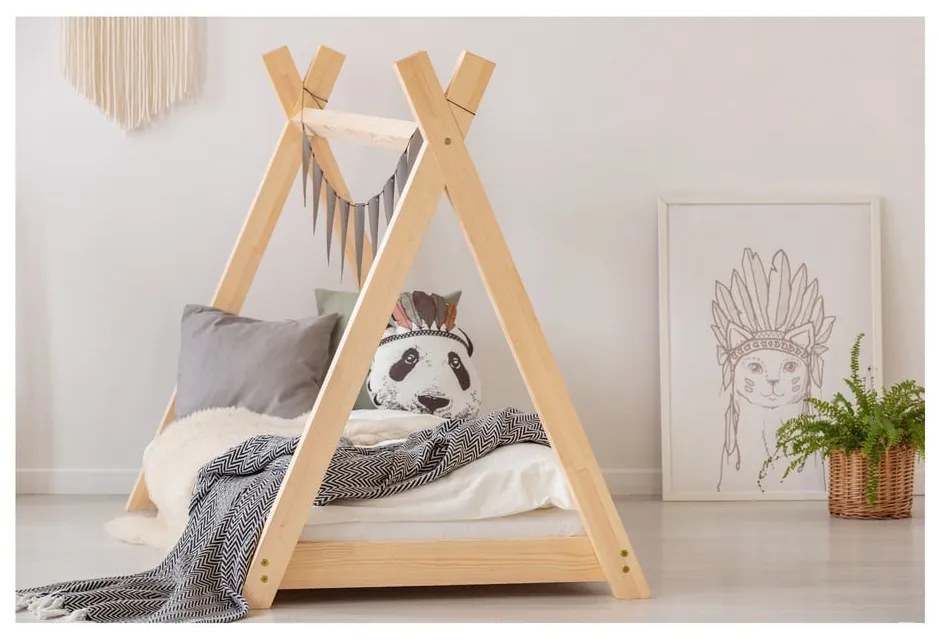 Легло тип къща от борова дървесина Mila TP, 80 x 160 cm - Adeko