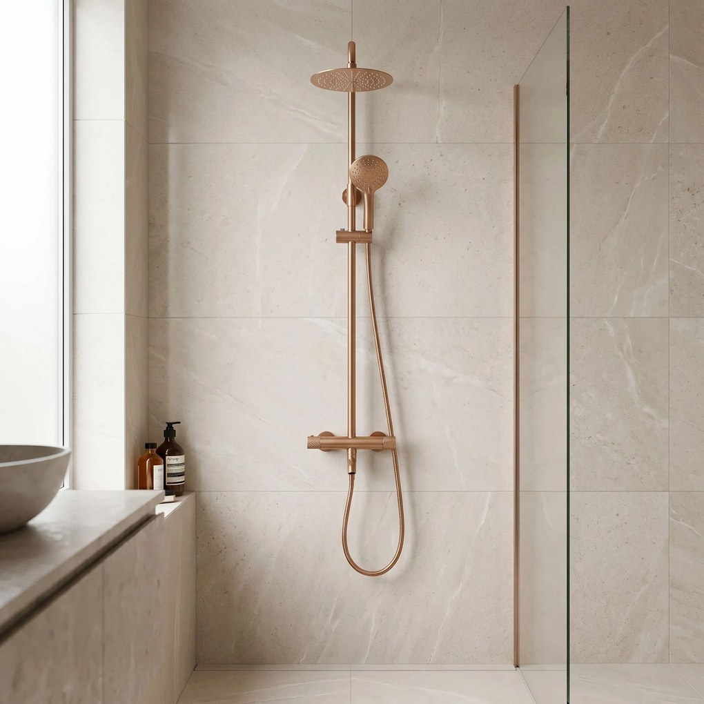 Душ система с Термостат Rea Lungo Diamond Copper Brush