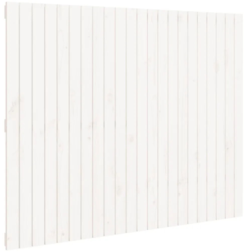 824969 vidaXL Стенна табла за спалня, бяла, 140x3x110 см, борово дърво масив