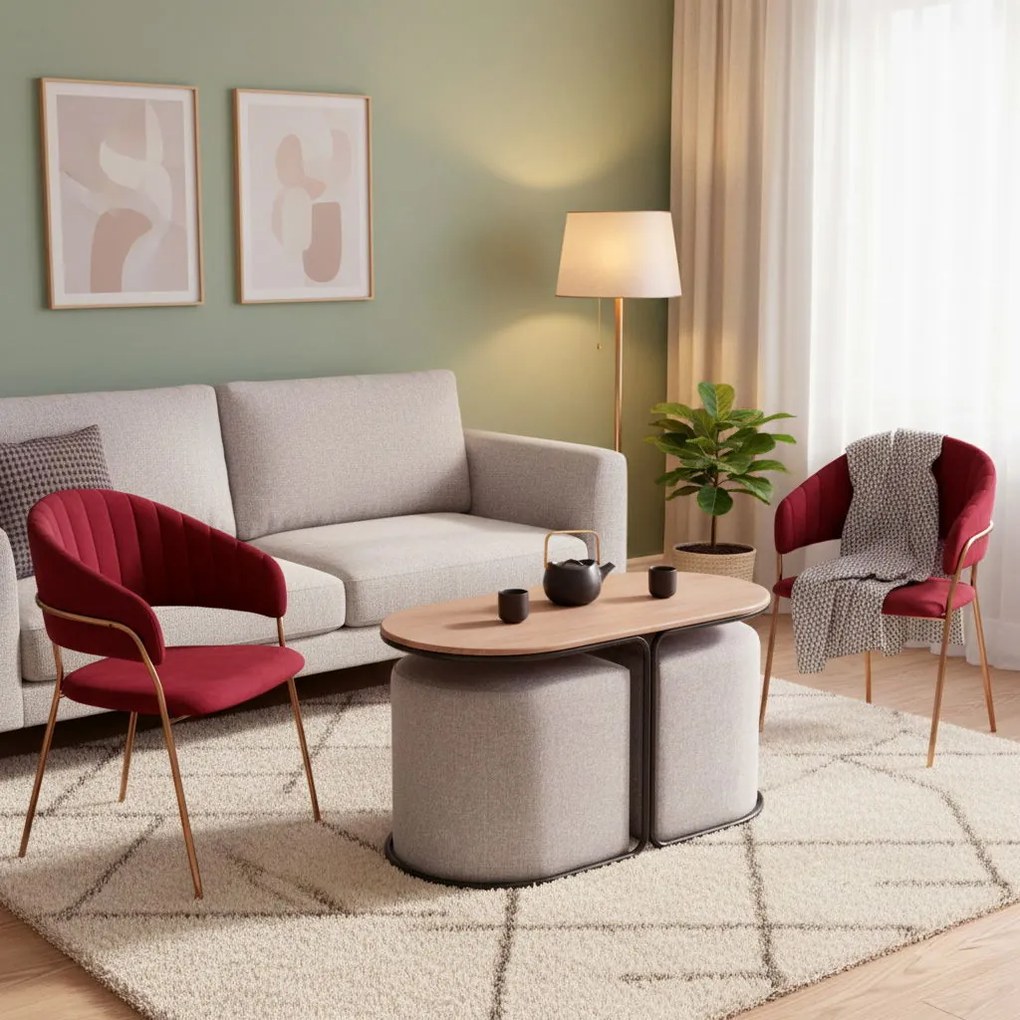 Кухненски стол Byron-Бордо (4) парчета