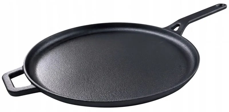 Тиган за палачинки Kinghoff KH 1895, 29 см, Чугун, Незалепваща повърхност, Индукция, Черен