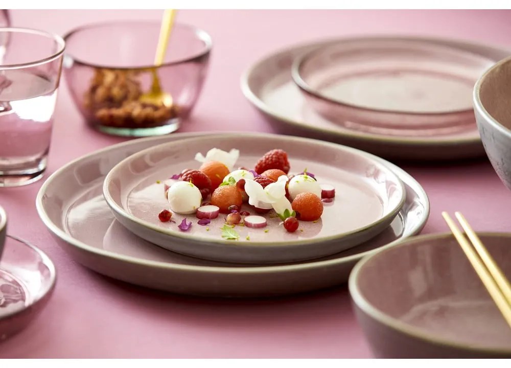 Розова/сива глинена чиния ø 27 cm Gastro Grey/Light Pink – Bitz