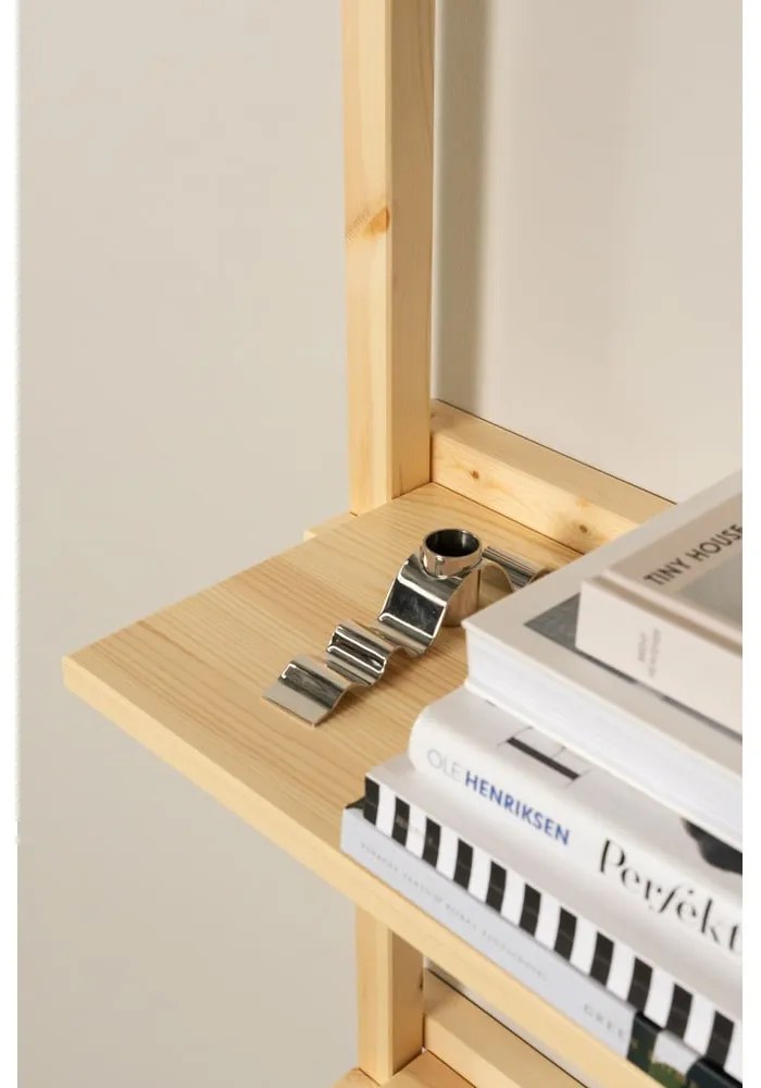 Стенна библиотека от масивен бор в естествен цвят 66x127 cm Groove – Karup Design