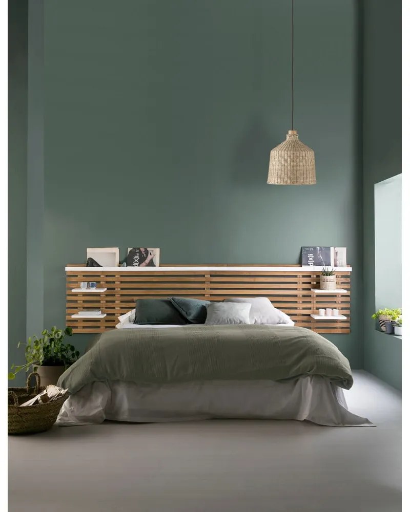 Табла за глава от бял/естествен бор 240x62 cm Nidra - Marckeric