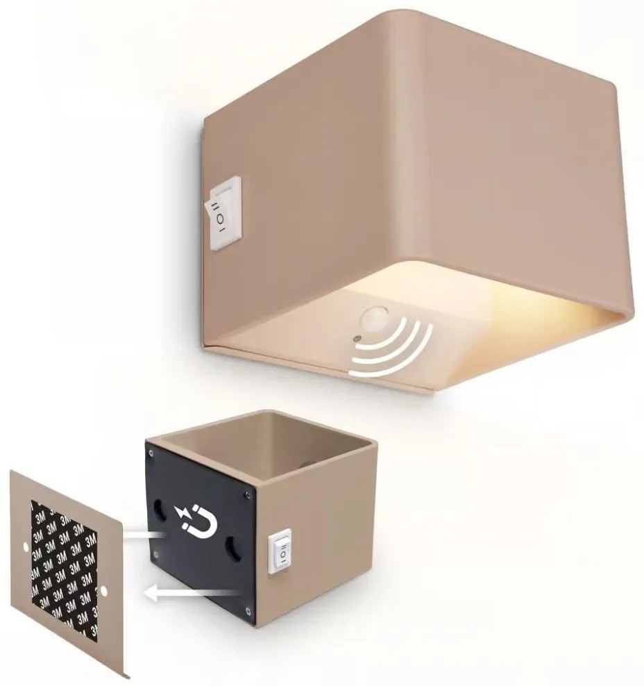 Briloner 3879011 - LED акумулаторно стенно осветително тяло със сензор BORRA LED/1,5W/5V 3600 mAh бежово