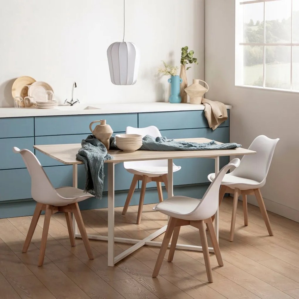 Кухненски стол Fiona-Бял (4) парчета