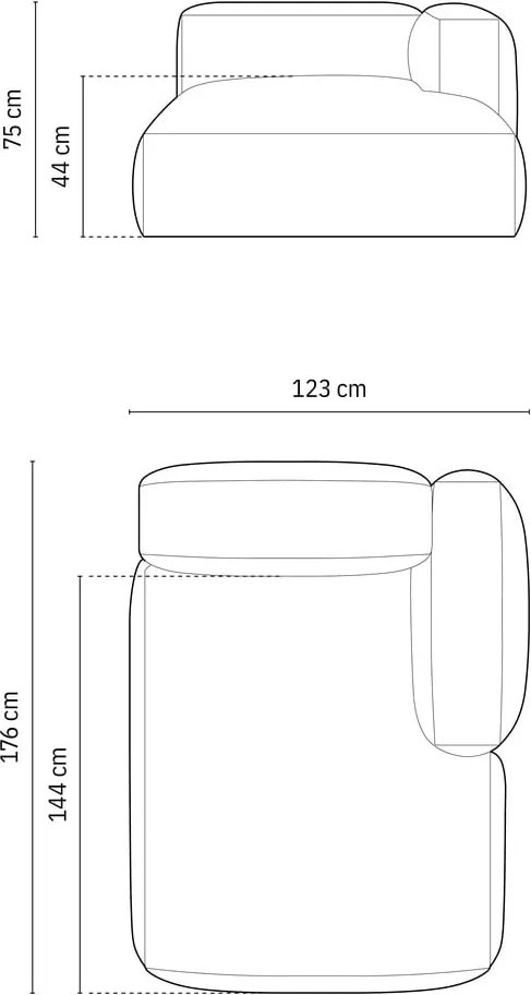 Светлокафяв кадифен модул за диван (десен ъгъл) Martina – Micadoni